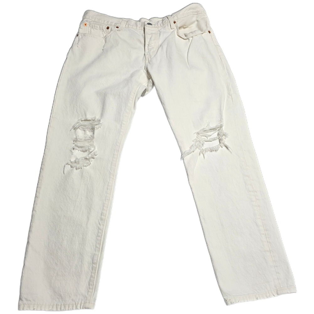 Levi Strauss 501 CT Distressed Denim Jeans Men's Size 30x32 White